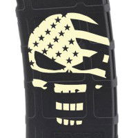 Punisher Flag Skull #8 Laser Engraved Custom Pmag
