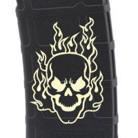 Flaming Skull Laser Engraved Custom Pmag