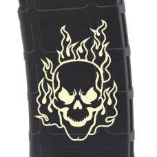 Flaming Skull Laser Engraved Custom Pmag