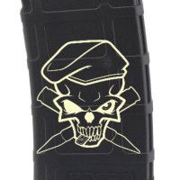 Skull with Bullets Laser Engraved Custom Pmag