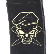 Skull with Bullets Laser Engraved Custom Pmag