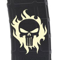 Flaming Punisher Laser Engraved Custom Pmag