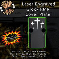 3 Crosses Engraved RMR Cover Plate 