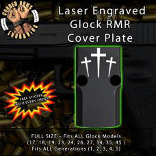 3 Crosses Engraved RMR Cover Plate 