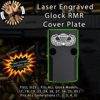 Parachutist Badge "Jump Wings" Engraved RMR Cover Plate 