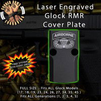 Airborne Jump Wings Engraved RMR Cover Plate 
