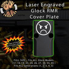 Angry Face Engraved RMR Cover Plate 