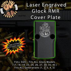 US Navy Anchor Engraved RMR Cover Plate 