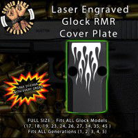 Flames Engraved RMR Cover Plate 