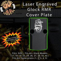 Messy Bun Skull Engraved RMR Cover Plate 
