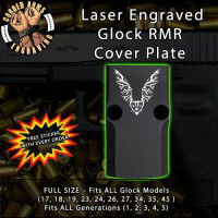 Tribal Bat Engraved RMR Cover Plate 