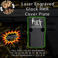 Fuck Gun Control Engraved RMR Cover Plate 