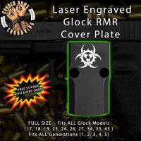 Biohazard Punk Gears Engraved RMR Cover Plate 