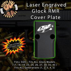 WW2 Shark Mouth Air Bomb Engraved RMR Cover Plate 