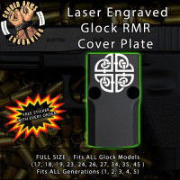 Celtic Shield Engraved RMR Cover Plate 
