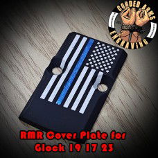 Thin Blue Line Flag Engraved RMR Cover Plate 