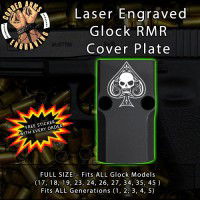 Aces of Spades Skull Engraved RMR Cover Plate 