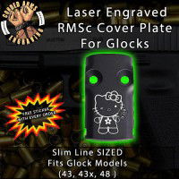 Hello Kitty (D) Laser Engraved RMSc Cover Plate for Glock 43, 43x, 48
