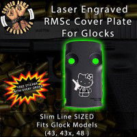 Hello Kitty (F) Laser Engraved RMSc Cover Plate for Glock 43, 43x, 48