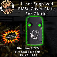 Hello Kitty (F) Laser Engraved RMSc Cover Plate for Glock 43, 43x, 48