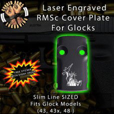 Lady Liberty Laser Engraved RMSc Cover Plate for Glock 43, 43x, 48