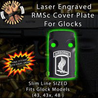 173rd Airborne Brigade Laser Engraved RMSc Cover Plate for Glock 43, 43x, 48