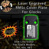 Army Vet Flag Laser Engraved RMSc Cover Plate for Glock 43, 43x, 48