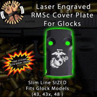 U.S. Marines Laser Engraved RMSc Cover Plate for Glock 43, 43x, 48