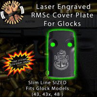 US Navy Anchor Laser Engraved RMSc Cover Plate for Glock 43, 43x, 48