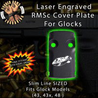 WW2 Shark Mouth Air Bomb Laser Engraved RMSc Cover Plate for Glock 43, 43x, 48