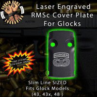 Airborne Ranger Jump Wings Laser Engraved RMSc Cover Plate for Glock 43, 43x, 48