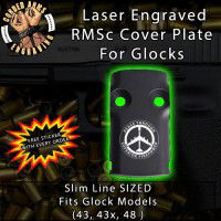 Peace Bomber B52 Laser Engraved RMSc Cover Plate for Glock 43, 43x, 48