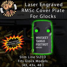 WTF Laser Engraved RMSc Cover Plate for Glock 43, 43x, 48