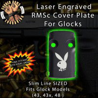 PlayBoy Laser Engraved RMSc Cover Plate for Glock 43, 43x, 48