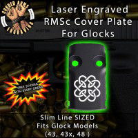 Celtic Knot Round Laser Engraved RMSc Cover Plate for Glock 43, 43x, 48