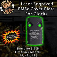 1 Corinthians 14:8 Laser Engraved RMSc Cover Plate for Glock 43, 43x, 48