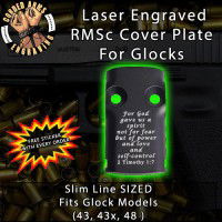 2 Timothy 1:7 Laser Engraved RMSc Cover Plate for Glock 43, 43x, 48