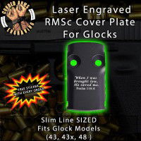 Psalm 116:6 Laser Engraved RMSc Cover Plate for Glock 43, 43x, 48