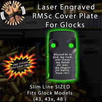 Psalm 144:1 Laser Engraved RMSc Cover Plate for Glock 43, 43x, 48