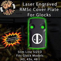 DeadPool Laser Engraved RMSc Cover Plate for Glock 43, 43x, 48