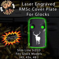 Bull Elk Laser Engraved RMSc Cover Plate for Glock 43, 43x, 48