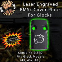 FU Hello Kitty Laser Engraved RMSc Cover Plate for Glock 43, 43x, 48