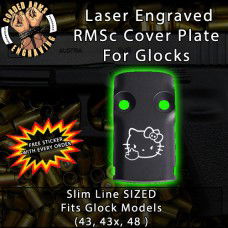 FU Hello Kitty Laser Engraved RMSc Cover Plate for Glock 43, 43x, 48