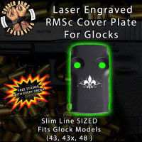 Fleur-de-lis Laser Engraved RMSc Cover Plate for Glock 43, 43x, 48