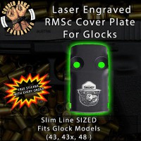 Smoky The Bear Laser Engraved RMSc Cover Plate for Glock 43, 43x, 48