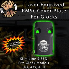 Smoky The Bear Laser Engraved RMSc Cover Plate for Glock 43, 43x, 48