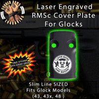 I love Guns and Bacon Laser Engraved RMSc Cover Plate for Glock 43, 43x, 48