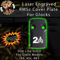 2A Guns Laser Engraved RMSc Cover Plate for Glock 43, 43x, 48
