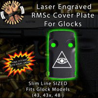 All Seeing Eye Laser Engraved RMSc Cover Plate for Glock 43, 43x, 48