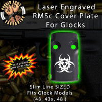 Biohazard Punk Gears Laser Engraved RMSc Cover Plate for Glock 43, 43x, 48